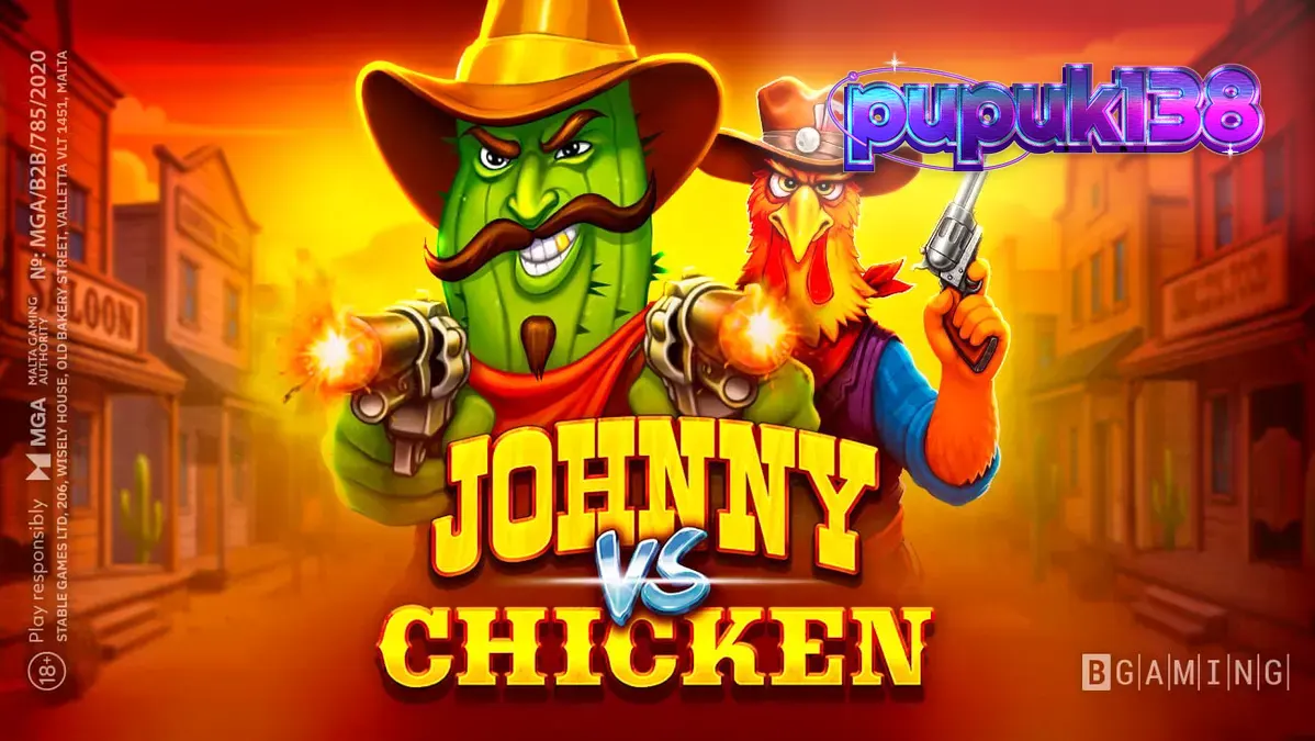 Tampilan visual slot Johnny vs Chicken dengan tema Wild West